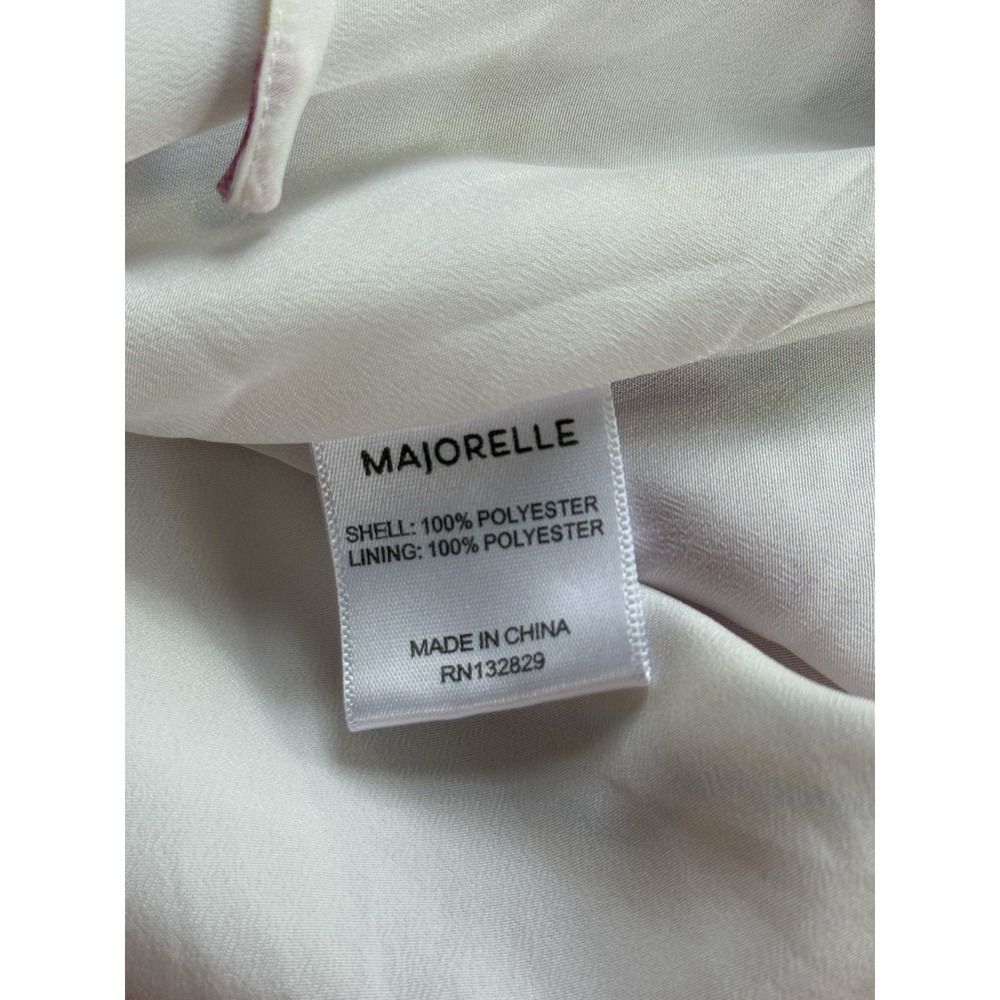 Majorelle Dress Womens Small White Pink Floral Zella Romance One Shoulder Ruffle - Picture 4 of 7
